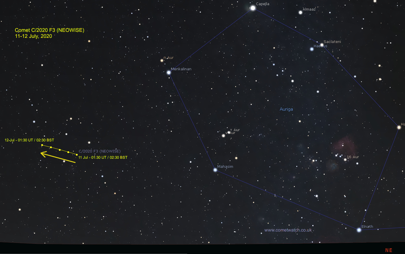 Comet Neowise Star Map Cometwatch | Facebook